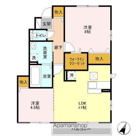 モダンコートB(2LDK/1階)の間取り写真