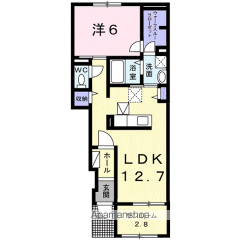 パインビレッジ ビオーラ3(1LDK/1階)の間取り写真