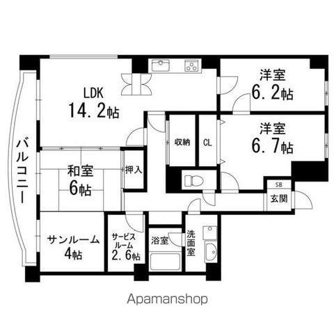 ロワール真美沢(3LDK/1階)の間取り写真