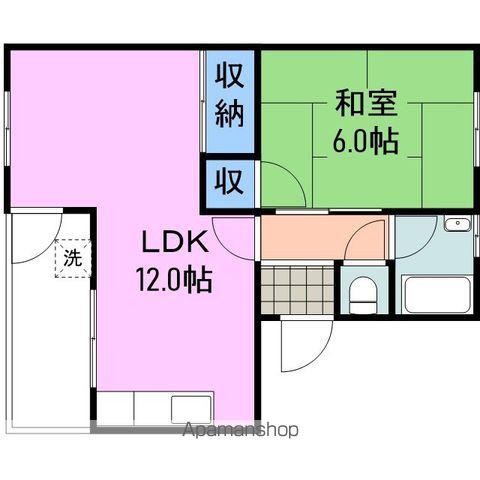 コーポやをたに(1LDK/3階)の間取り写真