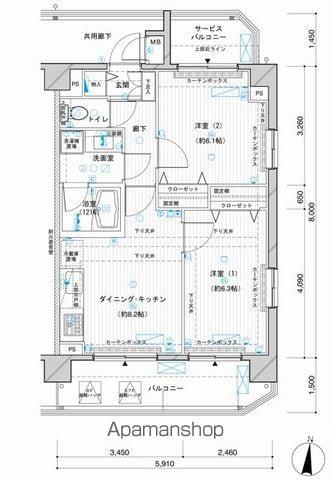 メインステージ押上Ⅳ(2DK/7階)の間取り写真