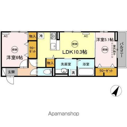 BELLE SERENO A棟(2LDK/3階)の間取り写真