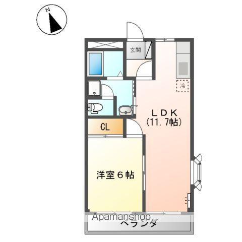 アクロス7122(1LDK/2階)の間取り写真