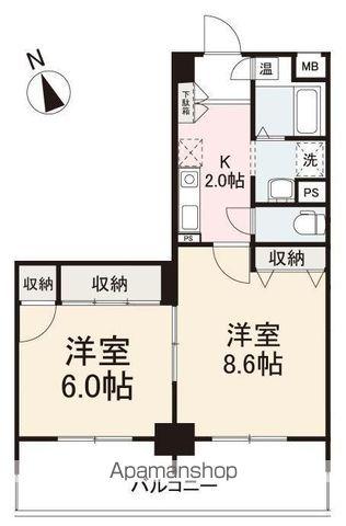 グラシエール木太町(2K/7階)の間取り写真