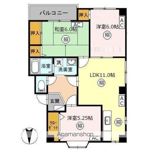コーポ・レアーズⅡ(3LDK/1階)の間取り写真
