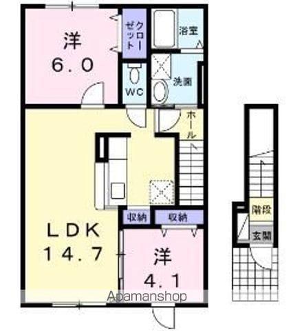 メゾンKT 11号館(2LDK/2階)の間取り写真