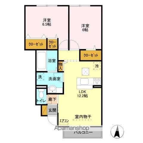 コリーヌA(2LDK/1階)の間取り写真