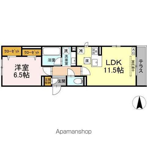 ヴィラ アンムート赤堤(1LDK/1階)の間取り写真