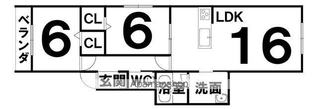 ORANGE401(2LDK/1階)の間取り写真