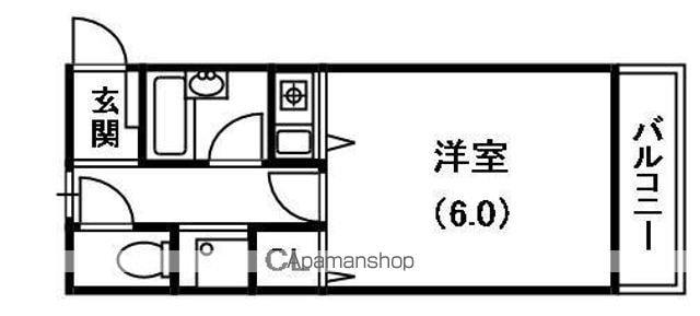 シャンブル2(1K/2階)の間取り写真
