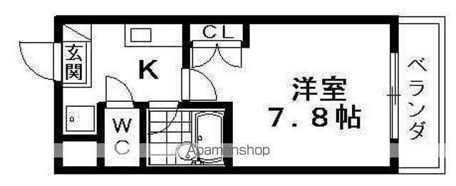 ハイツ宮の森2番館(1K/3階)の間取り写真