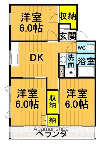 関根ハイツA棟(3DK/2階)の間取り写真