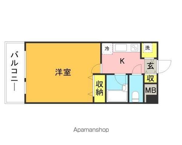 ラ・レジダンス・ド・ミディー(1K/3階)の間取り写真