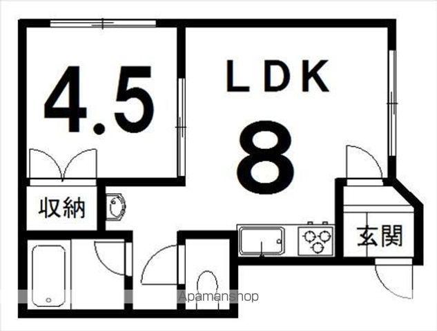 とまとハウス(1DK/2階)の間取り写真