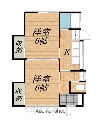 田間アパート(2K/1階)の間取り写真
