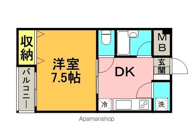 石村ビル(1DK/3階)の間取り写真