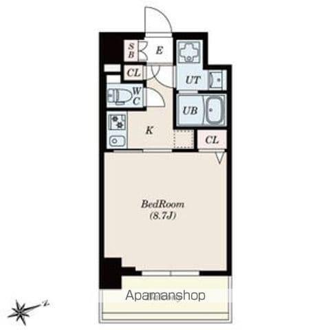 SーRESIDENCE四日市安島ALOGGIO F(1K/9階)の間取り写真