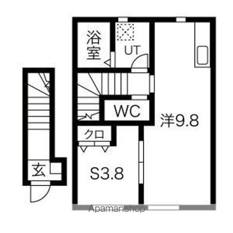 MONCIEL(ワンルーム/2階)の間取り写真