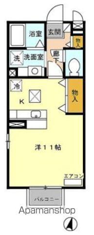 セジュール・パインB(1K/2階)の間取り写真