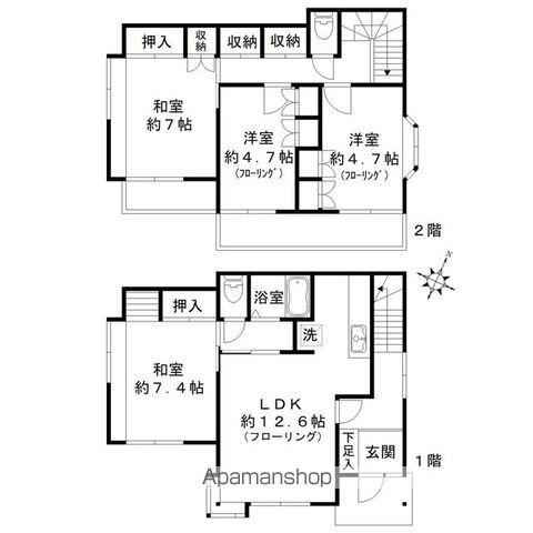 東武伊勢崎・大師線 越谷駅 徒歩23分 2階建 築39年(4LDK)の間取り写真