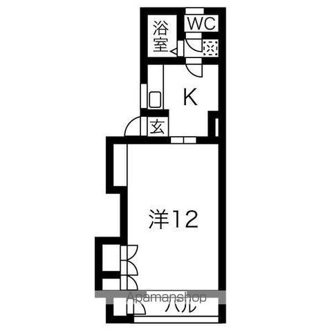 サンライフ都南A(1K/2階)の間取り写真