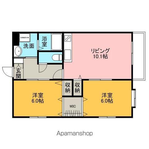 コンフォート(2LDK/2階)の間取り写真