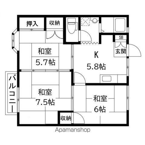 コーポ菅野Ⅱ(3K/1階)の間取り写真