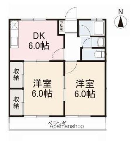 ハイツ大塚(2DK/2階)の間取り写真