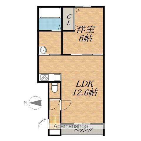 CORAL RED (1LDK/1階)の間取り写真