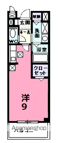 シャローゼⅡ(ワンルーム/1階)の間取り写真