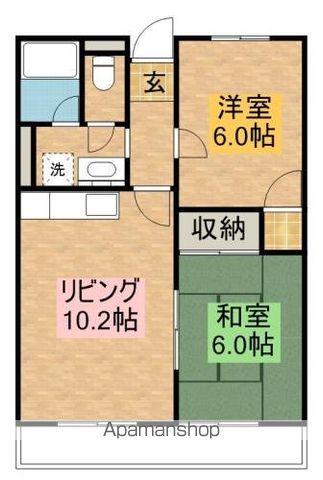 サンフィール岸和田(2LDK/3階)の間取り写真