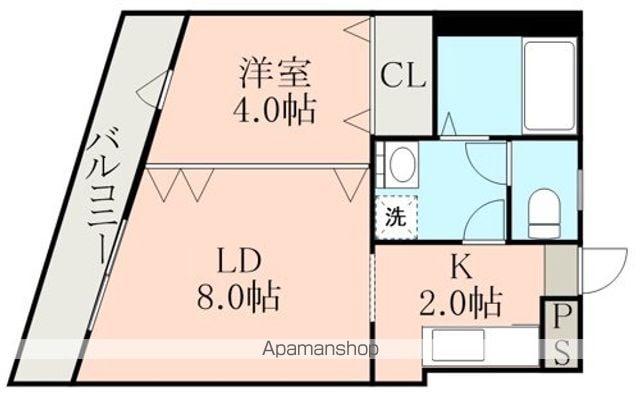 ヌーベル水前寺(1LDK/4階)の間取り写真