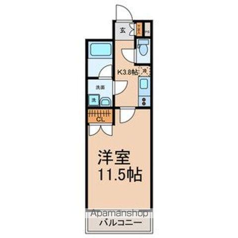 パラシオ(1K/6階)の間取り写真