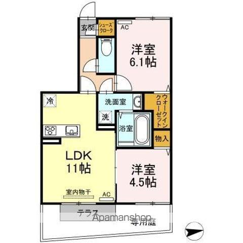 プランドール 太田(2LDK/1階)の間取り写真