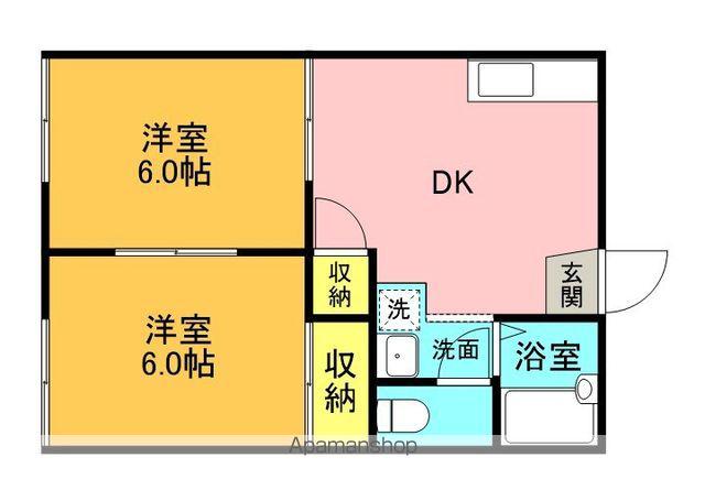 コーポ山田 A(2DK/1階)の間取り写真