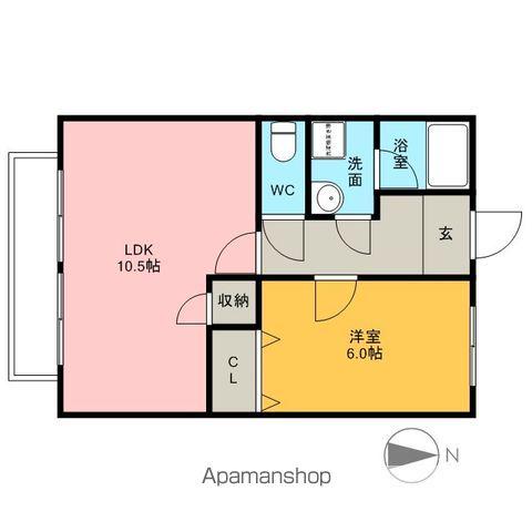 SURPLUS TWO若杉(1LDK/2階)の間取り写真