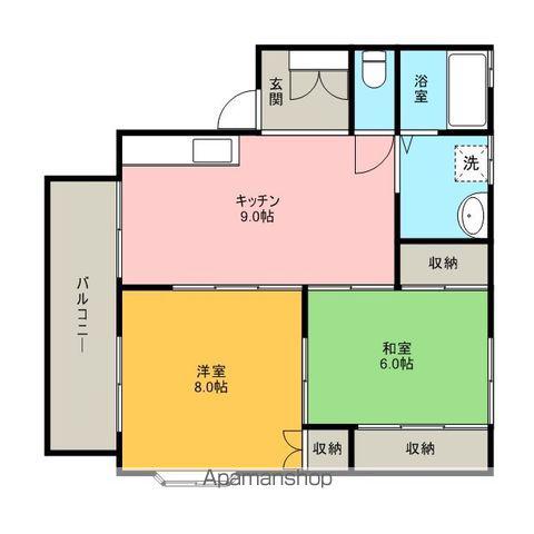 ツインズD棟(2LDK/1階)の間取り写真