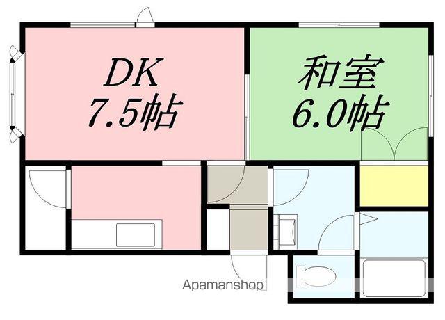SKハウスⅢ(1LDK/1階)の間取り写真