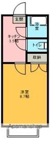 ベルトピア福島9(1K/2階)の間取り写真
