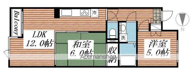 プレセランス郡山(2LDK/1階)の間取り写真