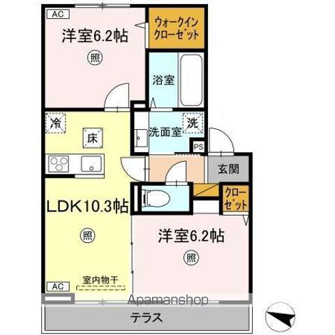 ブランシェ・ネスト (2LDK/1階)の間取り写真