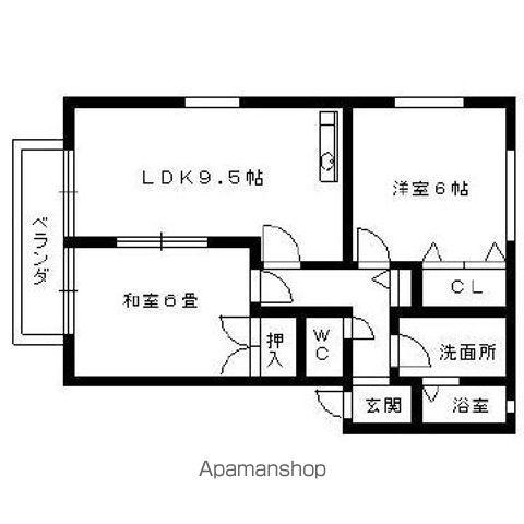 パルティーレ(2DK/1階)の間取り写真