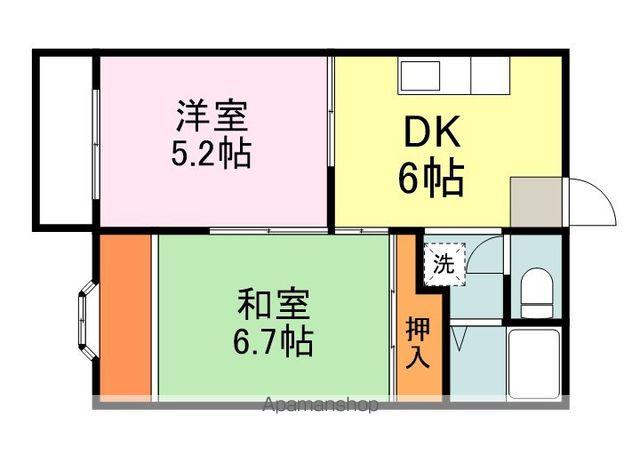 エルハイム(2DK/2階)の間取り写真