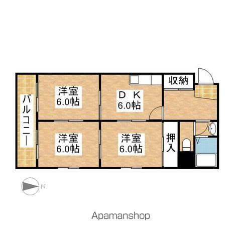 メゾン井川(3DK/2階)の間取り写真