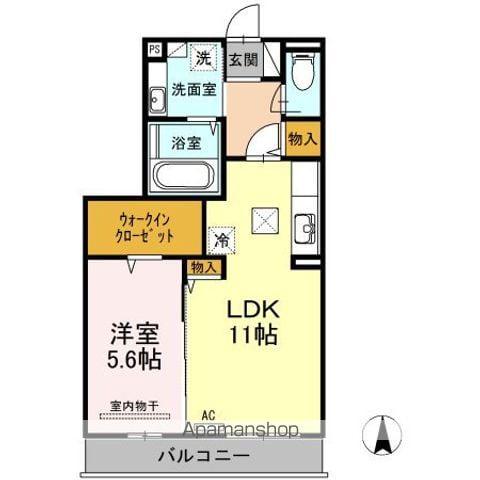 エソラ雄郡(1LDK/1階)の間取り写真