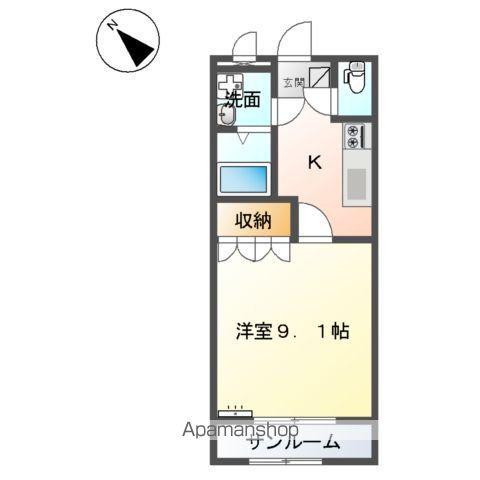ファインアミュール(1K/2階)の間取り写真