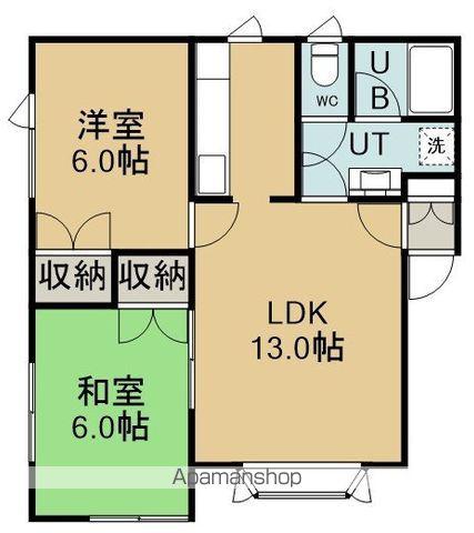 ハイツ花夢(2LDK/1階)の間取り写真