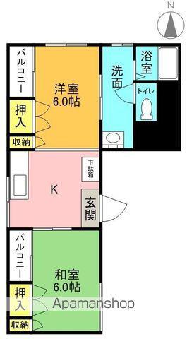 マンションR6(2K/3階)の間取り写真