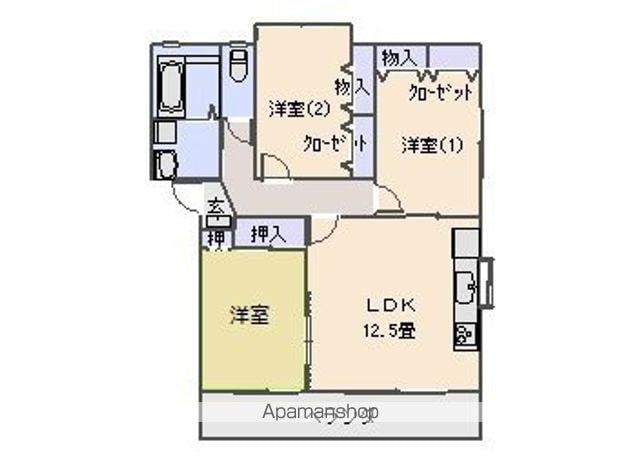 ガーデンヒルズ広原(3LDK/2階)の間取り写真
