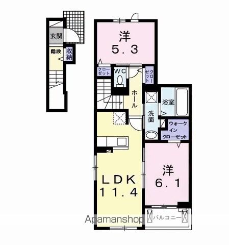 シンシア(2LDK/2階)の間取り写真